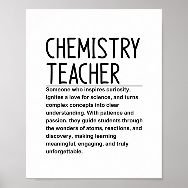 Poster Professeur de chimie (Devant)