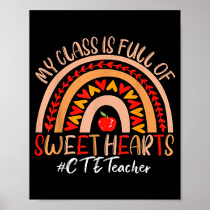 Poster Professeur de Cte Ma classe est pleine de cœurs do