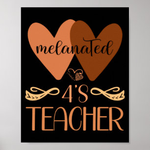 Poster Professeur de garderie préscolaire noire 4 S Histo