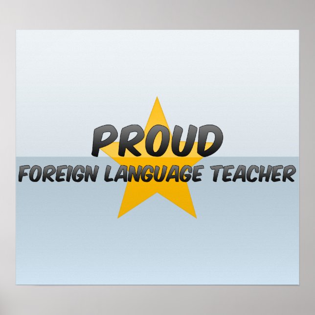 Poster Professeur de langues étrangères fier (Devant)