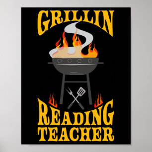 Poster Professeur de lecture Bbq Grill Smoker Et Chef Byr