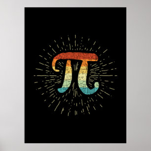 Poster Professeur de mathématiques Cute Pi