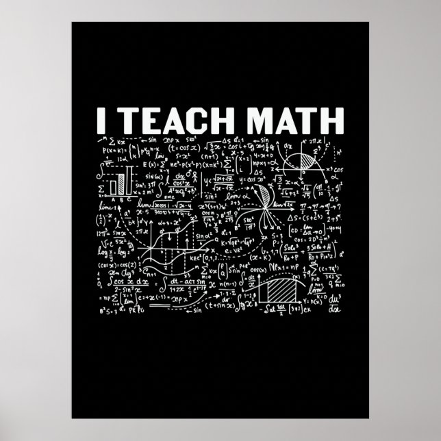 Poster Professeur de mathématiques J'enseigne les mathéma (Devant)