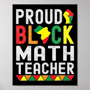 Poster Professeur de mathématiques noir fier Afro-américa