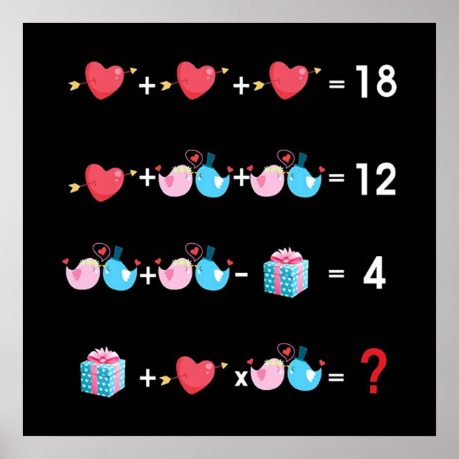 Poster Professeur de mathématiques Valentine (Devant)