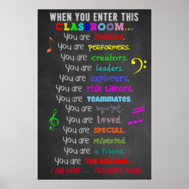 Poster Professeur De Musique - Lorsque Vous Entrez Cette 