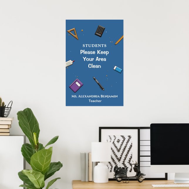 Poster Professeur de retour à l'école Personnaliser (Bureau à domicile)