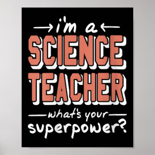 Poster Professeur de sciences femmes Superwer Funky Nerd