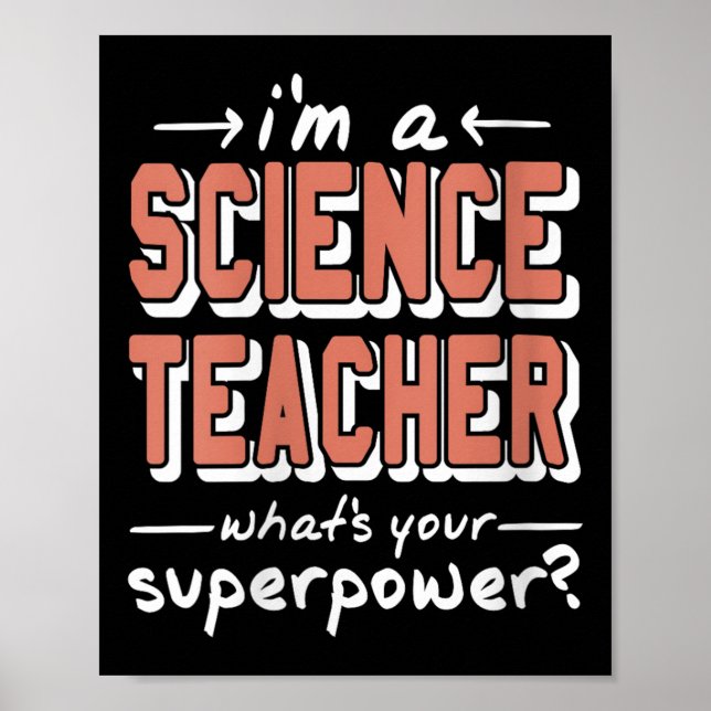 Poster Professeur de sciences femmes Superwer Funky Nerd  (Devant)