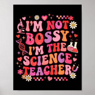 Poster Professeur de sciences Saint-Valentin Rétro Groovy