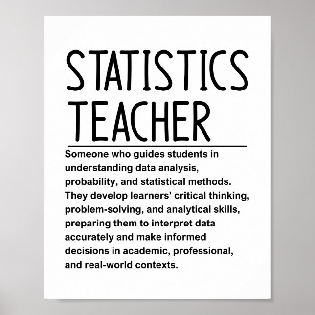 Poster Professeur de statistiques (Devant)
