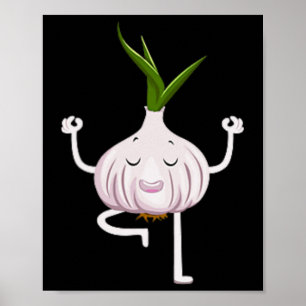 Poster Professeur de Yoga Fitness Amateur d'Ail Légume Lo