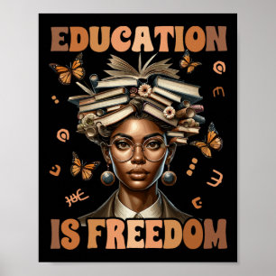 Poster Professeur d'histoire noire L'éducation est la lib