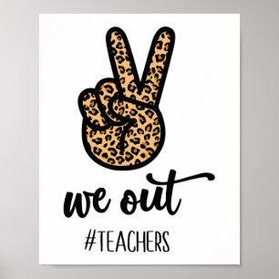 Poster Professeur Happy Dernier Jour De L'École Femme Cad