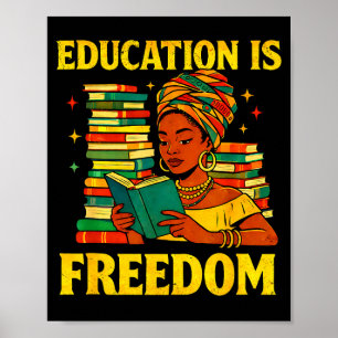 Poster Professeur histoire noire éducation est liberté af
