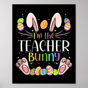 Poster Professeur Pâques Matching Famille Fête Lapin Visa