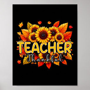 Poster Professeur Thanksgiving Sunflowers Fall Prou
