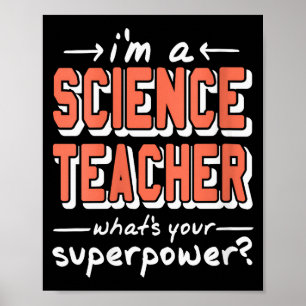 Poster Professeure de Sciences Féminin Superwer Drôle Fie