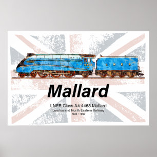 Poster Profil de la locomotive LNER Classe A4 Mallard ave