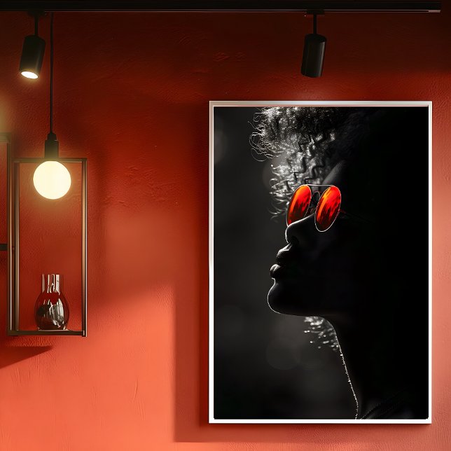 Poster Profil Femme de peau foncée, Photo moderne, B2L (Créateur téléchargé)