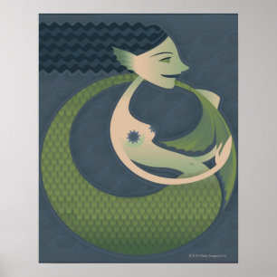 Poster Profil latéral d'une sirène