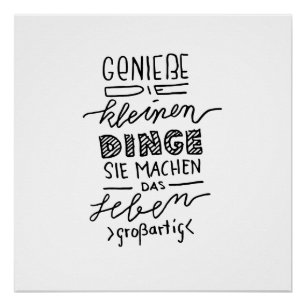 Poster Profite des petites choses. Slogan