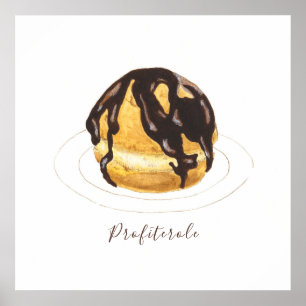 Poster Profiterole watercolor