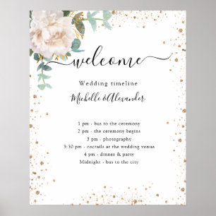 Poster Programme de chronologie mariage eucalyptus floral
