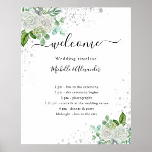 Poster Programme de chronologie mariage verdure fleurie