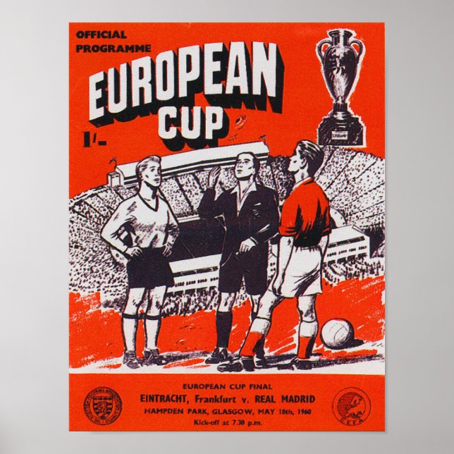 POSTER PROGRAMME DE COUPE D'EURO 1960 IMPRIMER (Devant)