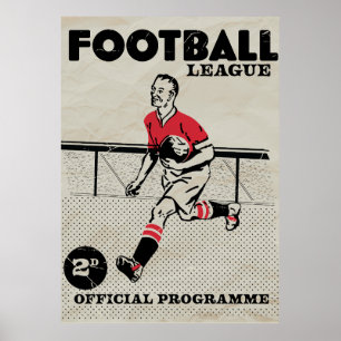 Poster Programme de football vintage