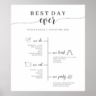 Poster Programme de planning de mariage Meilleur Jour Jam