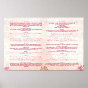 Poster Programme des rituels mariages hindous lotus roses