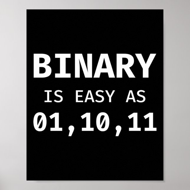 Poster Programmer Coding Binary Est Aussi Facile Que 01 1 (Devant)