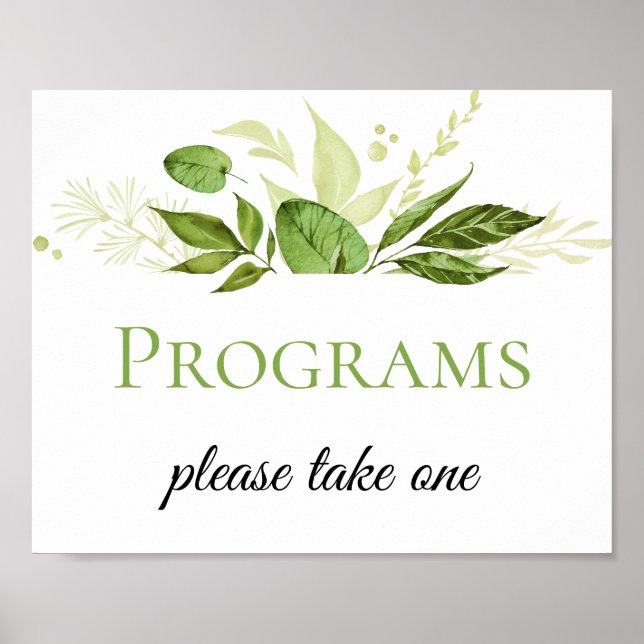 Poster Programmes de mariage de Wildwoods Botanicals (Devant)