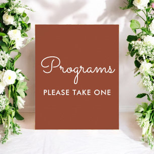 Poster Programmes de mariage Terracotta Brun