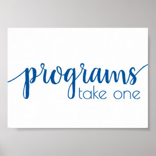 Poster Programmes simples   French Blue Any Event Table