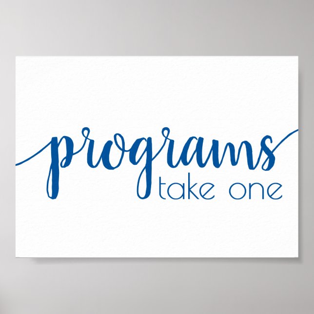 Poster Programmes Simples | Table d'événement Bleu França (Devant)