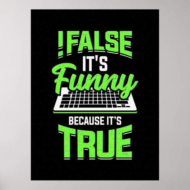 Poster Programmeur Faux Il Est Drôle (Devant)