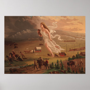Poster Progrès américain, John Gast 1872