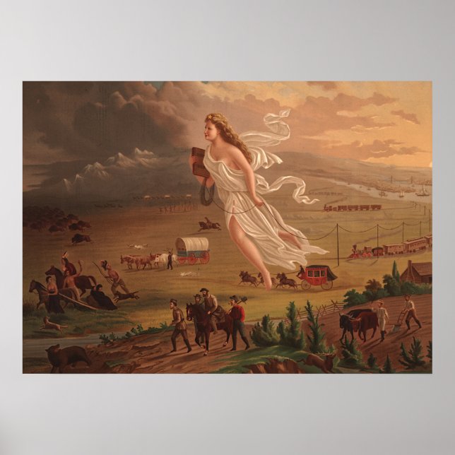 Poster Progrès américain, John Gast 1872  (Devant)