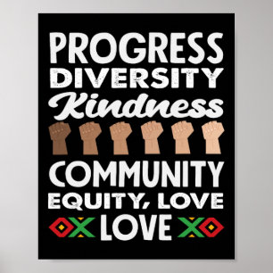 Poster Progrès Diversité Gentillesse Amour Mois de l'hist