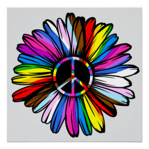 Poster Progrès Fierté Paix Daisy - LGBTQ+ L'amour gagne