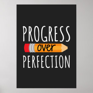 Poster Progrès Motivant Plutôt que Perfection