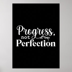 Poster Progrès, pas perfection - Motivation du succès