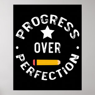 Poster Progrès Plutôt que Perfection Retour à l'école Ens