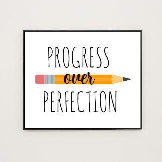 Poster Progrès sur la perfection Motivation classe