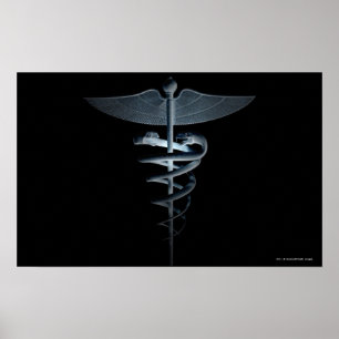 Poster Projecteur sur un caducée médical