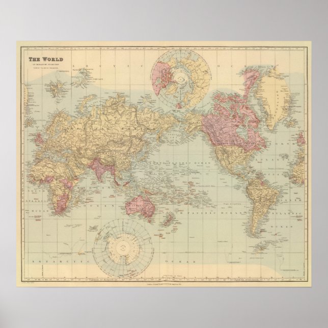 Poster Projection de World Mercator (Devant)