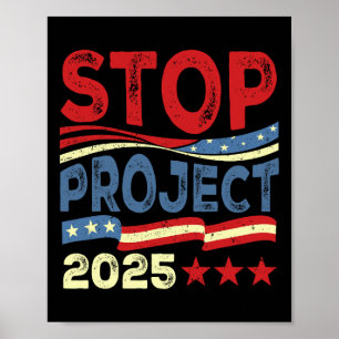 Poster Projet 2025 Anti Trump Drapeau américain Femmes po